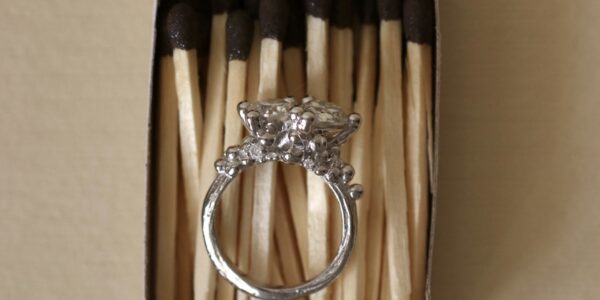 Stone Ring with Silver Granules
